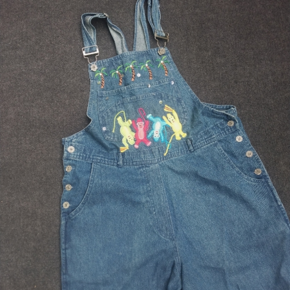 Vintage Monkey Denim Bib Overalls - Picture 1 of 8